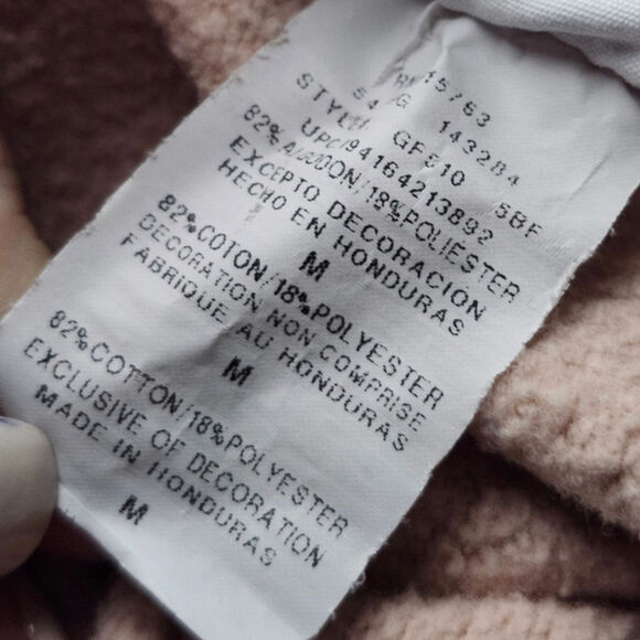 Champions Reverse Weave Medium Sweater Plush Pink Hoodie Front Pocket - Picture 9 of 9